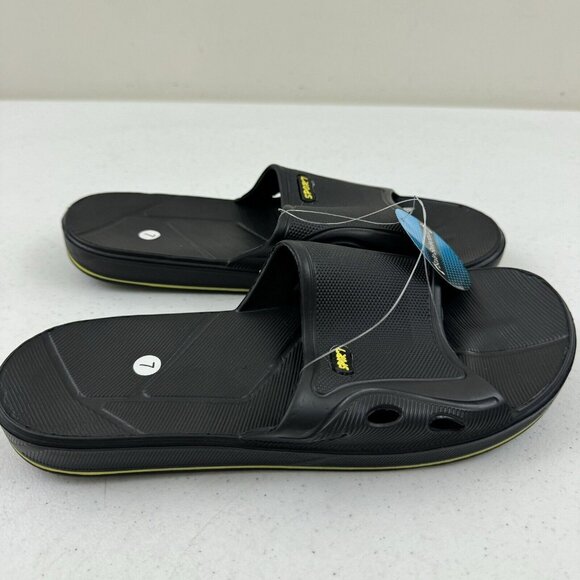 New Men's Sole Selection Black Slides Rubber Sandals Flip Flops Slip Ons 7(40) - Picture 2 of 4